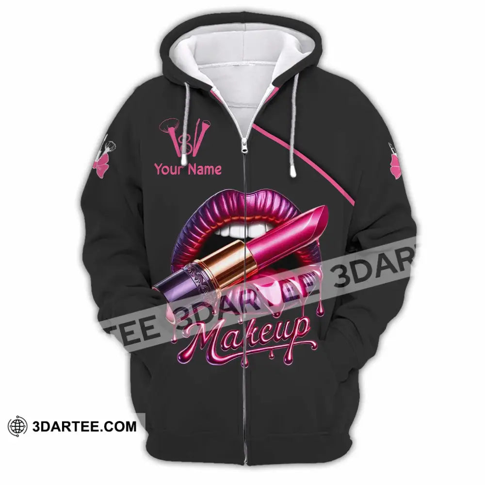 Unisex Shirt Custom Name Make Up Artist T-Shirt Gift Zipper Hoodie / S T-Shirt