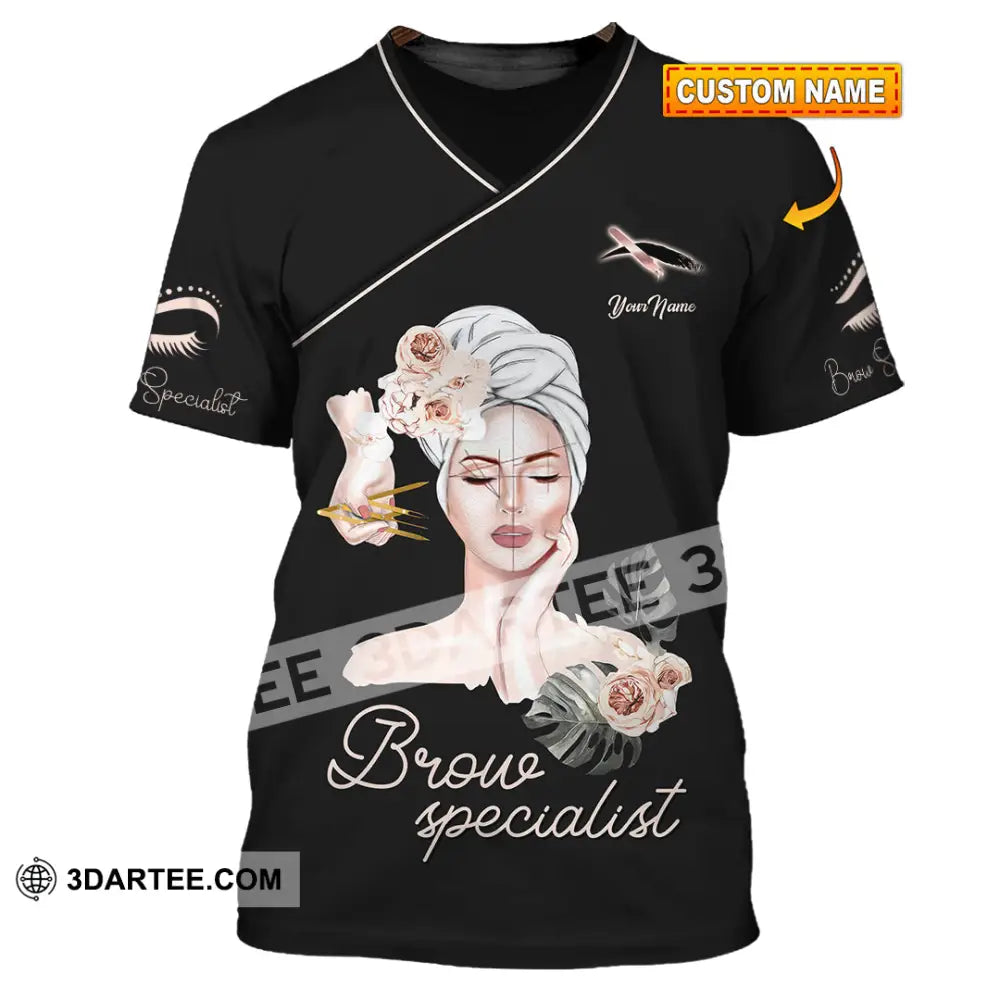 Unisex Shirt Custom Name Makeup Artist Brow Specialist Beauty Salon T-Shirt T-Shirt