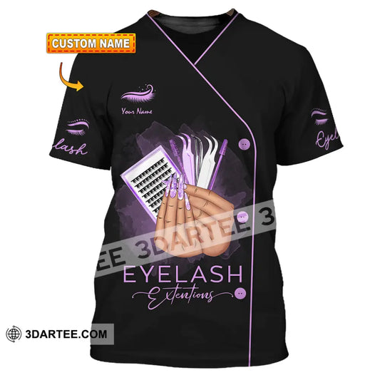 Unisex Shirt Custom Name Makeup Artist Eyelash Extension Beauty Salon T-Shirt T-Shirt