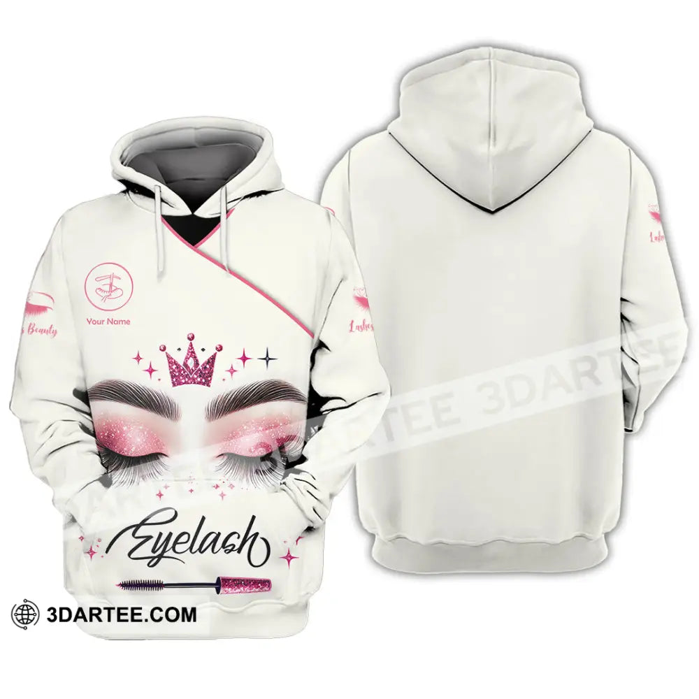 Unisex Shirt Custom Name Makeup Artist Eyelash Extension Beauty Salon T-Shirt Hoodie / S T-Shirt