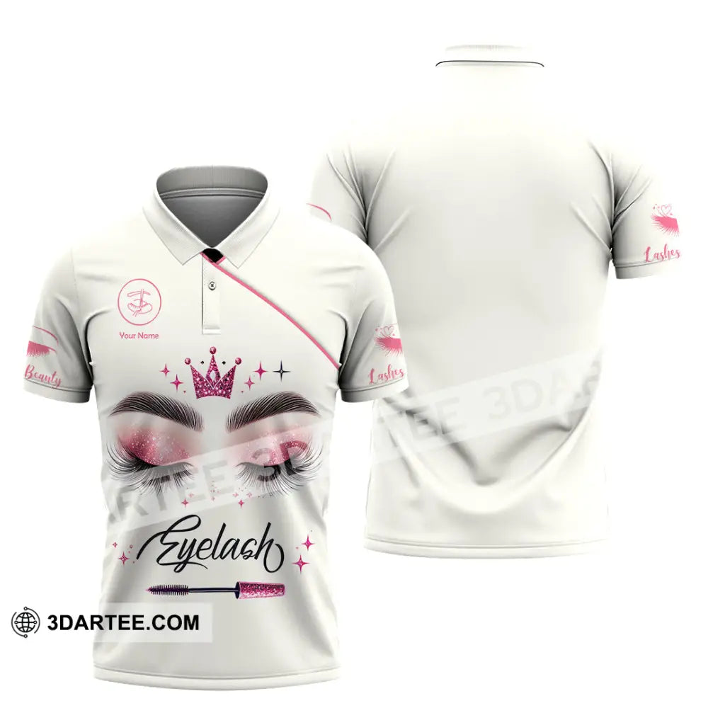 Unisex Shirt Custom Name Makeup Artist Eyelash Extension Beauty Salon T-Shirt Polo / S T-Shirt