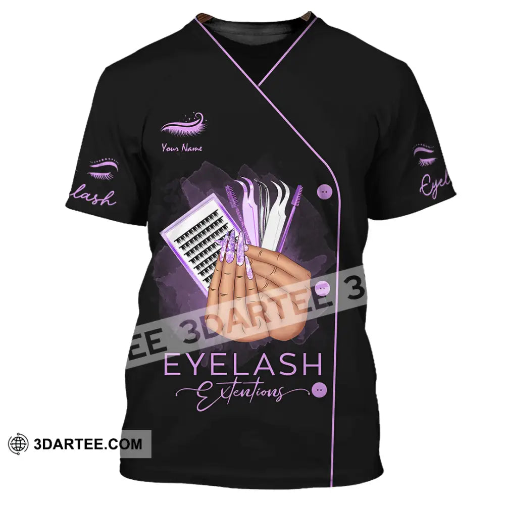 Unisex Shirt Custom Name Makeup Artist Eyelash Extension Beauty Salon T-Shirt / S T-Shirt