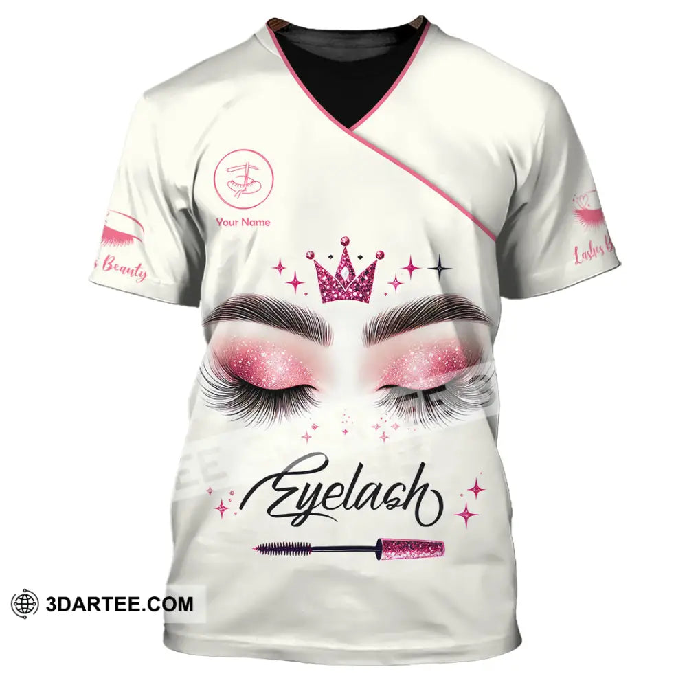 Unisex Shirt Custom Name Makeup Artist Eyelash Extension Beauty Salon T-Shirt / S T-Shirt