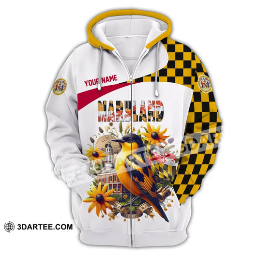 Unisex Shirt Custom Name Maryland Polo Long Sleeve Gift Zipper Hoodie / S T-Shirt