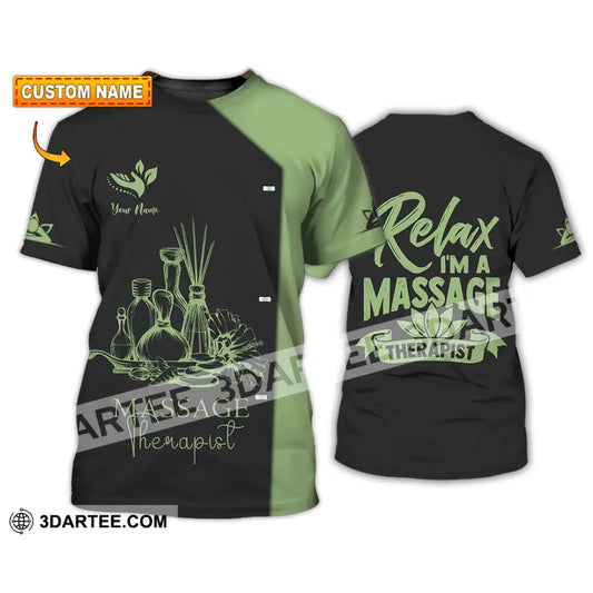 Unisex Shirt - Custom Name Massage Therapist Green Tea T-Shirt