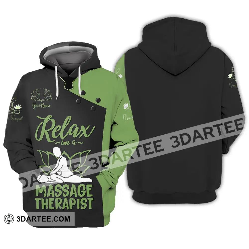 Unisex Shirt - Custom Name Massage Therapist Green Tools Hoodie / S T-Shirt