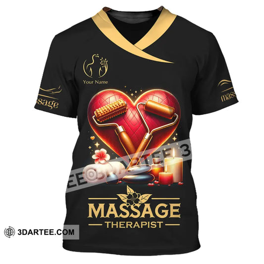 Unisex Shirt Custom Name Massage Therapist Long Sleeve Polo T-Shirt / S T-Shirt