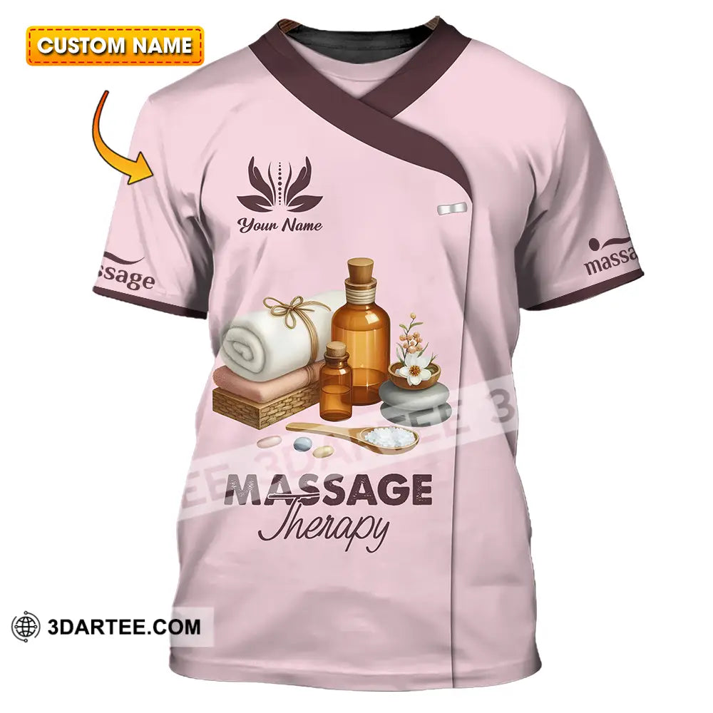 Unisex Shirt - Custom Name Massage Therapist Lotus T-Shirt