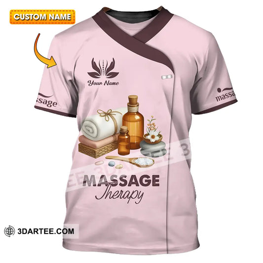 Unisex Shirt - Custom Name Massage Therapist Lotus T-Shirt