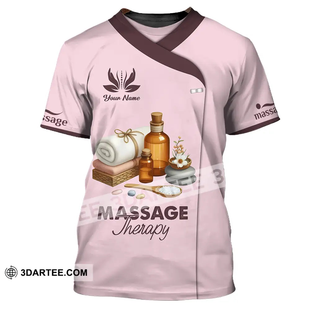 Unisex Shirt - Custom Name Massage Therapist Lotus T-Shirt / S T-Shirt