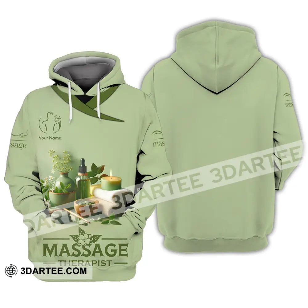 Unisex Shirt Custom Name Massage Therapist Polo Long Sleeve Hoodie / S T-Shirt