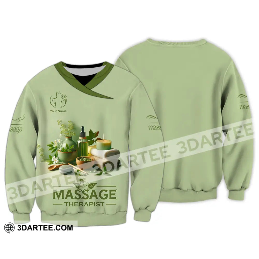 Unisex Shirt Custom Name Massage Therapist Polo Long Sleeve / S T-Shirt