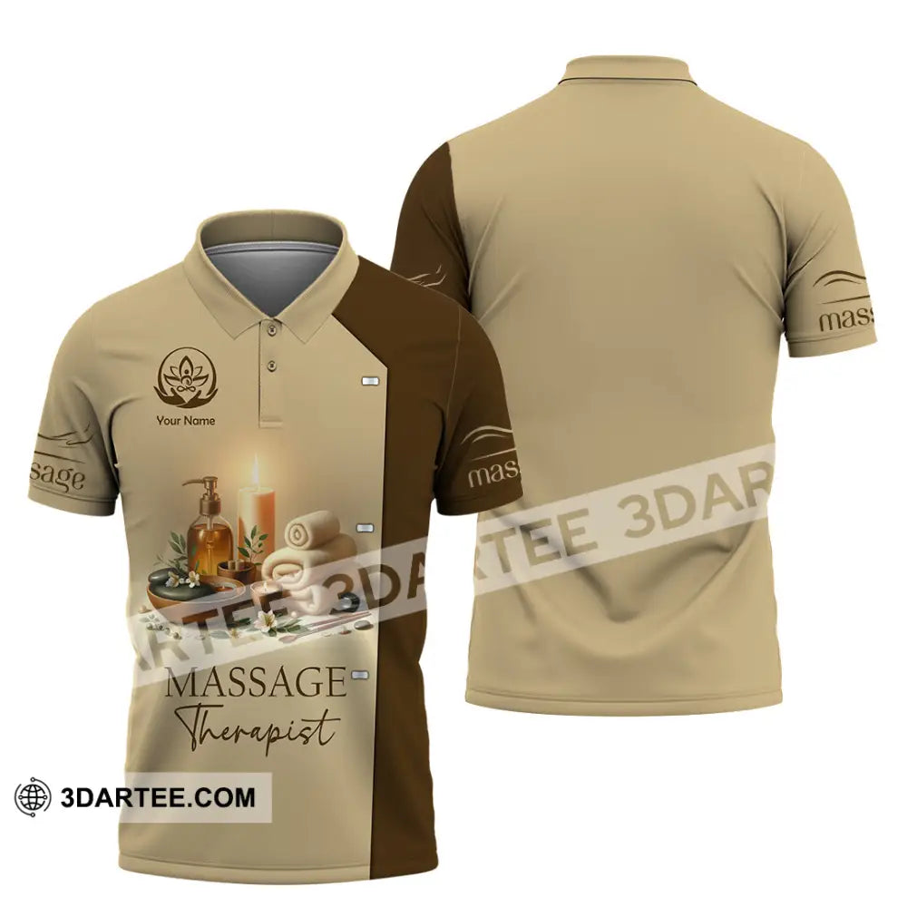 Unisex Shirt Custom Name Massage Therapist Polo Long Sleeve / S T-Shirt