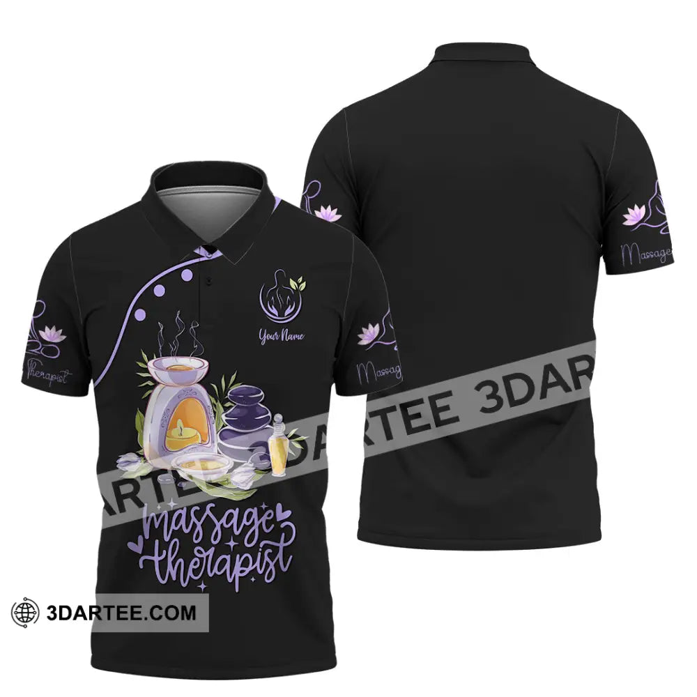 Unisex Shirt - Custom Name Massage Therapist Purple Tools Polo / S T-Shirt