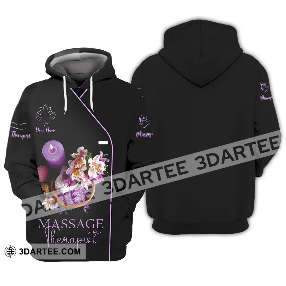 Unisex Shirt - Custom Name Massage Therapist Soft Purple Hoodie / S T-Shirt