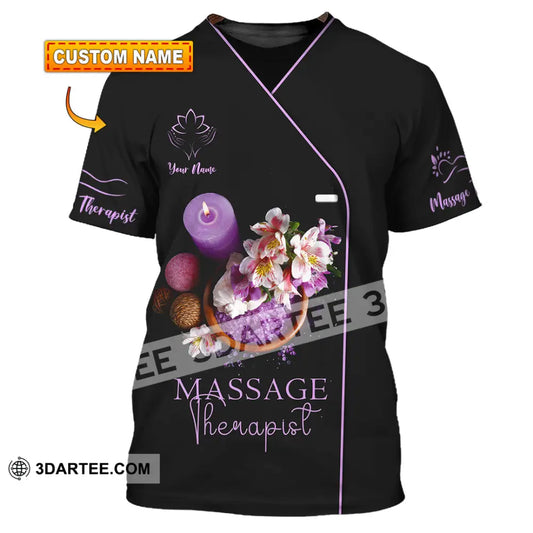 Unisex Shirt - Custom Name Massage Therapist Soft Purple T-Shirt