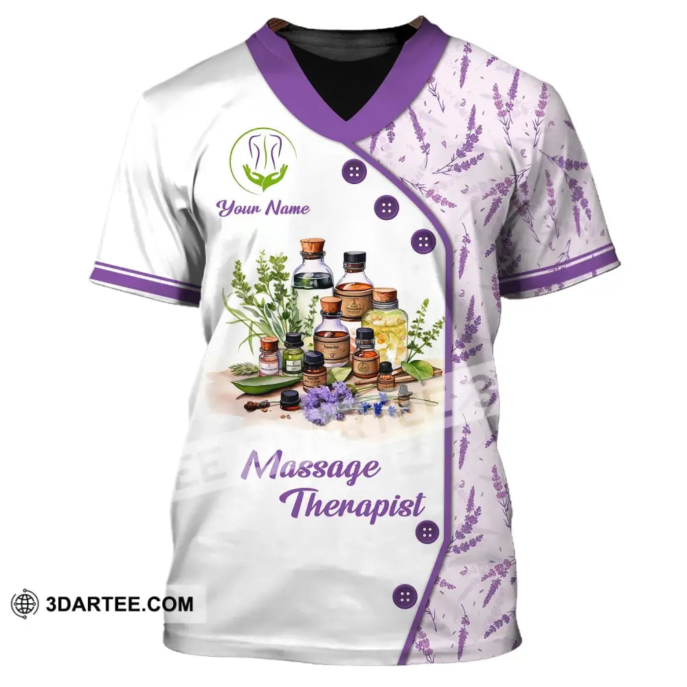 Unisex Shirt Custom Name Massage Therapist Spa T-Shirt T-Shirt / S