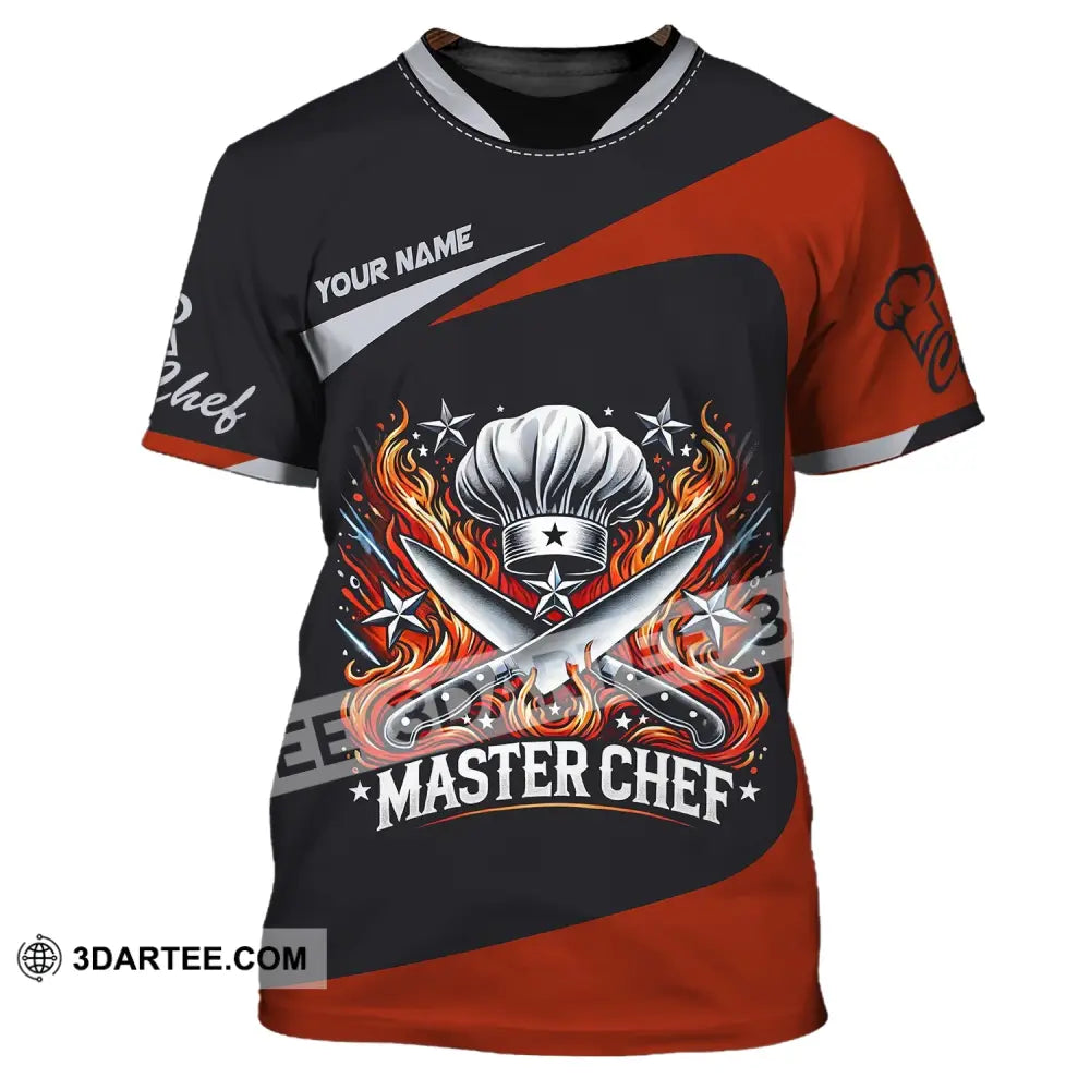 Unisex Shirt Custom Name Master Chef Apparel Polo Long Sleeve Cooking Love T-Shirt / S T-Shirt