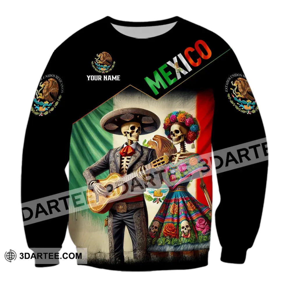 Unisex Shirt - Custom Name Mexico Couple Long Sleeve / S T-Shirt