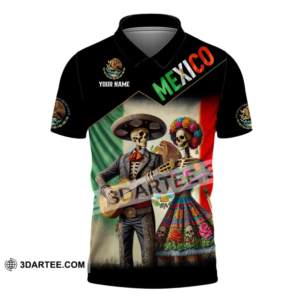 Unisex Shirt - Custom Name Mexico Couple Polo / S T-Shirt