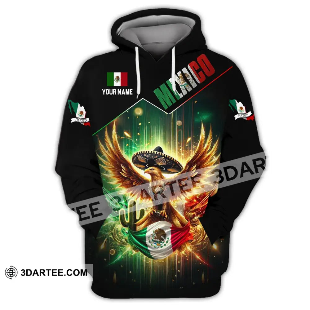 Unisex Shirt - Custom Name Mexico Flag And Icon Hoodie / S T-Shirt