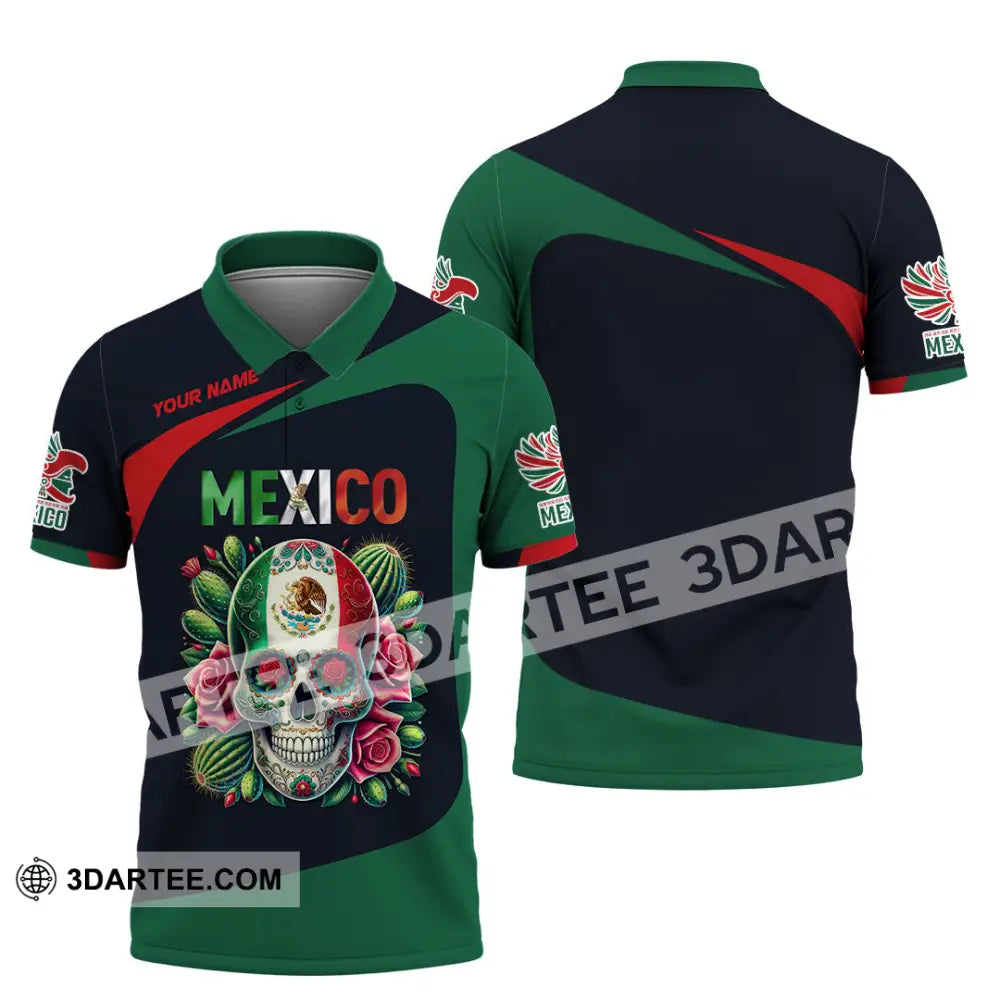 Unisex Shirt Custom Name Mexico Lover Polo Long Sleeve Mexican Gift / S T-Shirt