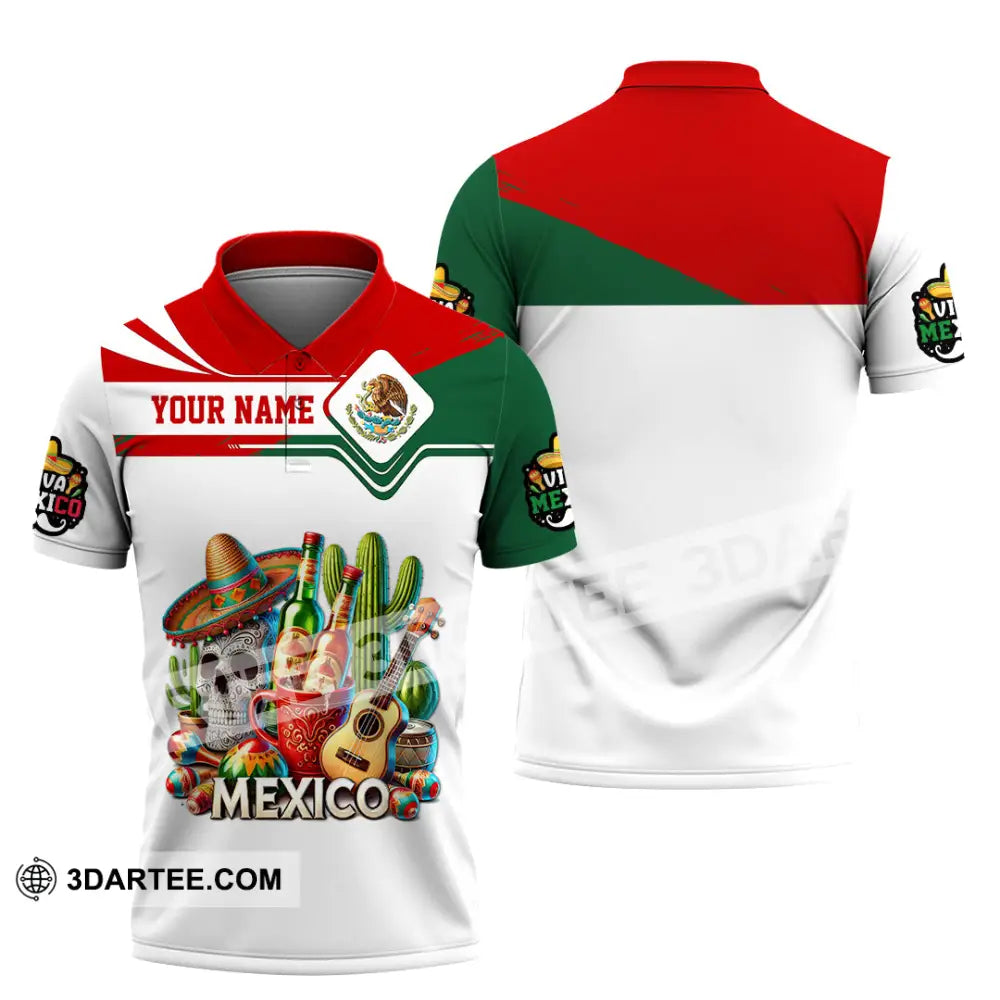 Unisex Shirt Custom Name Mexico Lover Polo Long Sleeve Mexican Gift / S T-Shirt