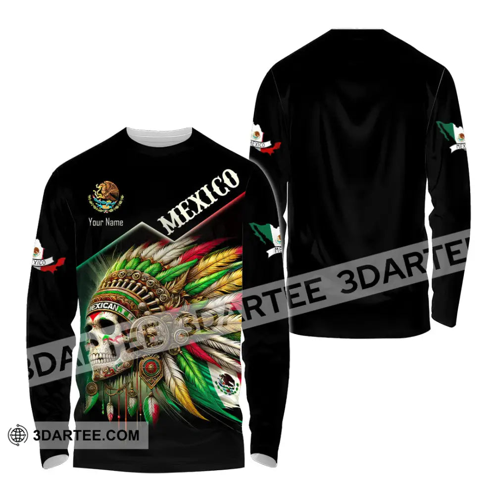 Unisex Shirt Custom Name Mexico Lover Polo Long Sleeve Mexican Gift / S T-Shirt