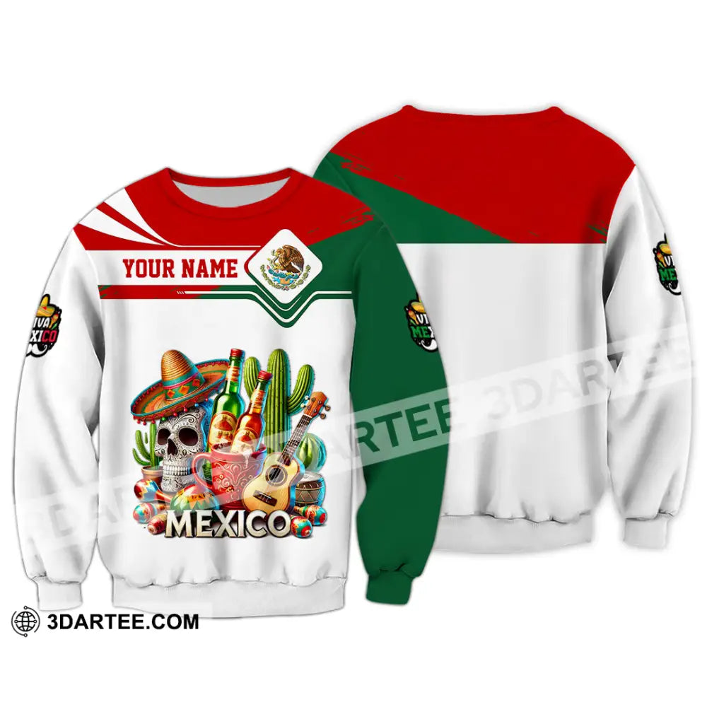 Unisex Shirt Custom Name Mexico Lover Polo Long Sleeve Mexican Gift / S T-Shirt