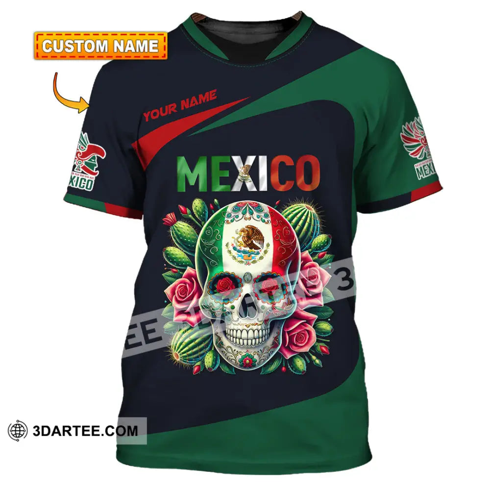 Unisex Shirt Custom Name Mexico Lover Polo Long Sleeve Mexican Gift T-Shirt