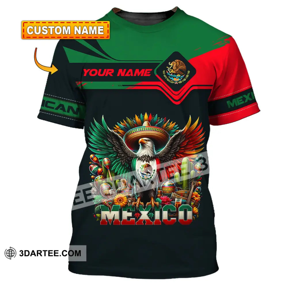 Unisex Shirt Custom Name Mexico Lover Polo Long Sleeve Mexican Gift T-Shirt