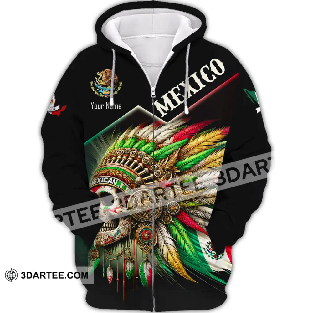 Unisex Shirt Custom Name Mexico Lover Polo Long Sleeve Mexican Gift Zipper Hoodie / S T-Shirt