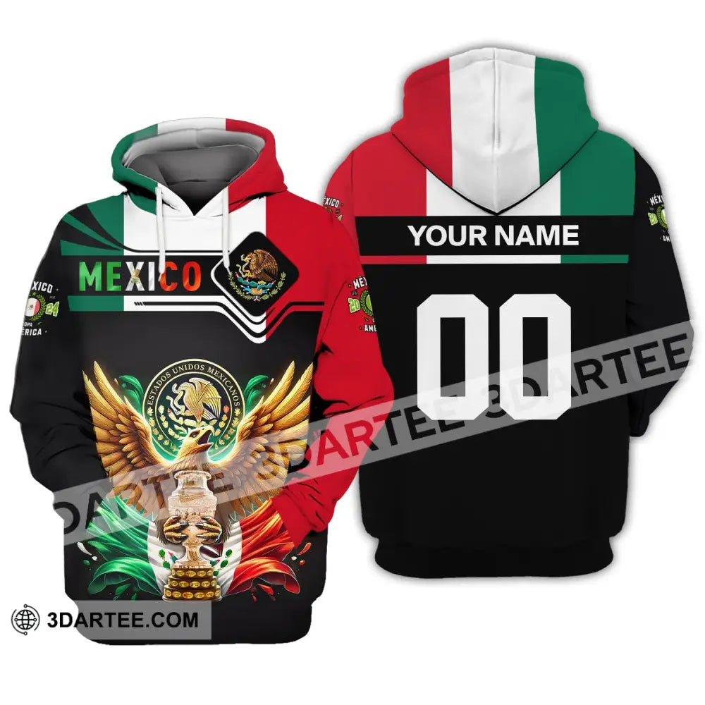 Unisex Shirt Custom Name Mexico Polo Long Sleeve For Mexican Hoodie / S T-Shirt