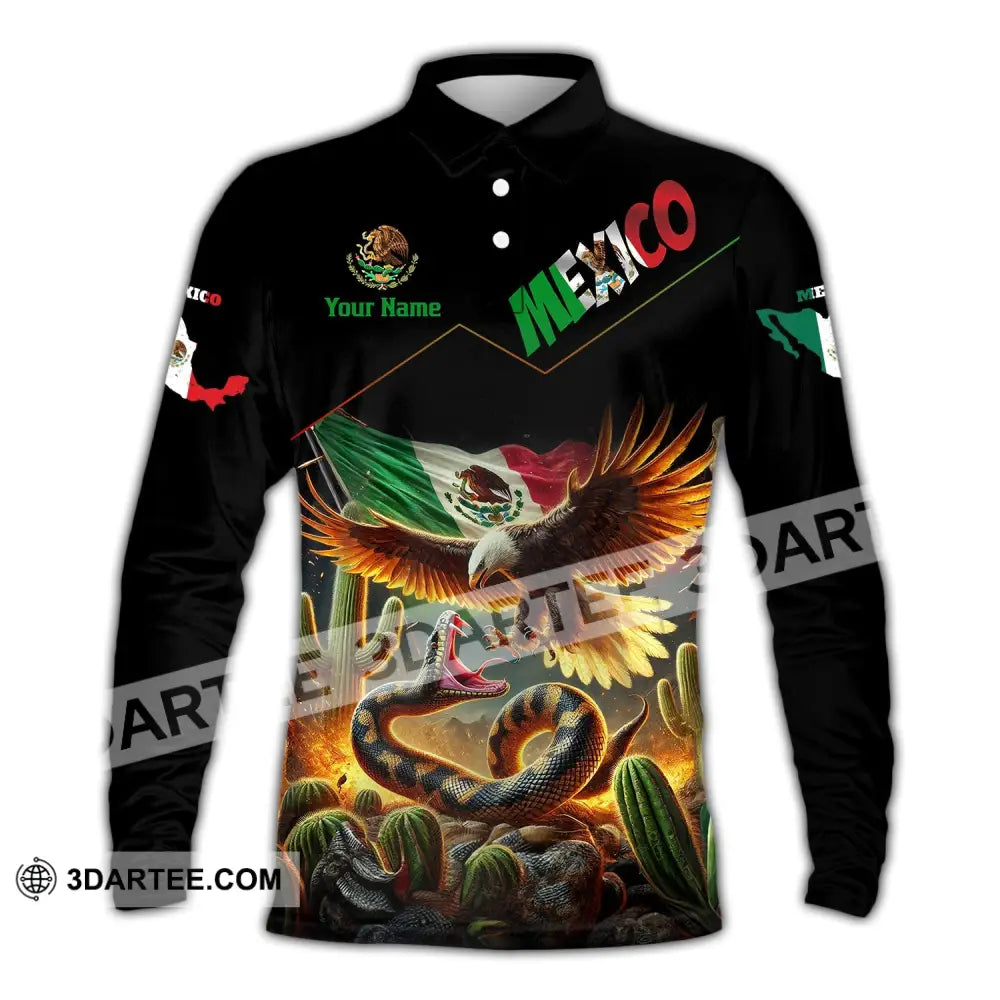 Unisex Shirt Custom Name Mexico Polo Long Sleeve Gift / S T-Shirt