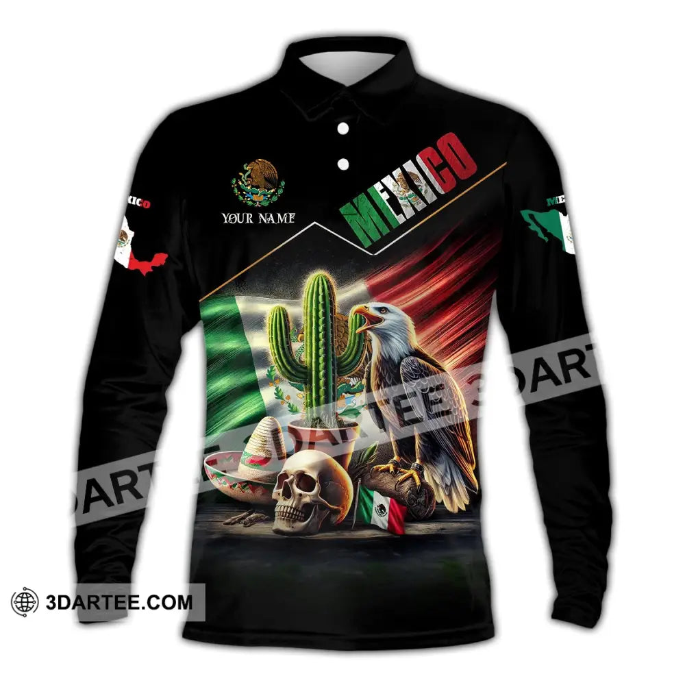 Unisex Shirt Custom Name Mexico Polo Long Sleeve Gift / S T-Shirt