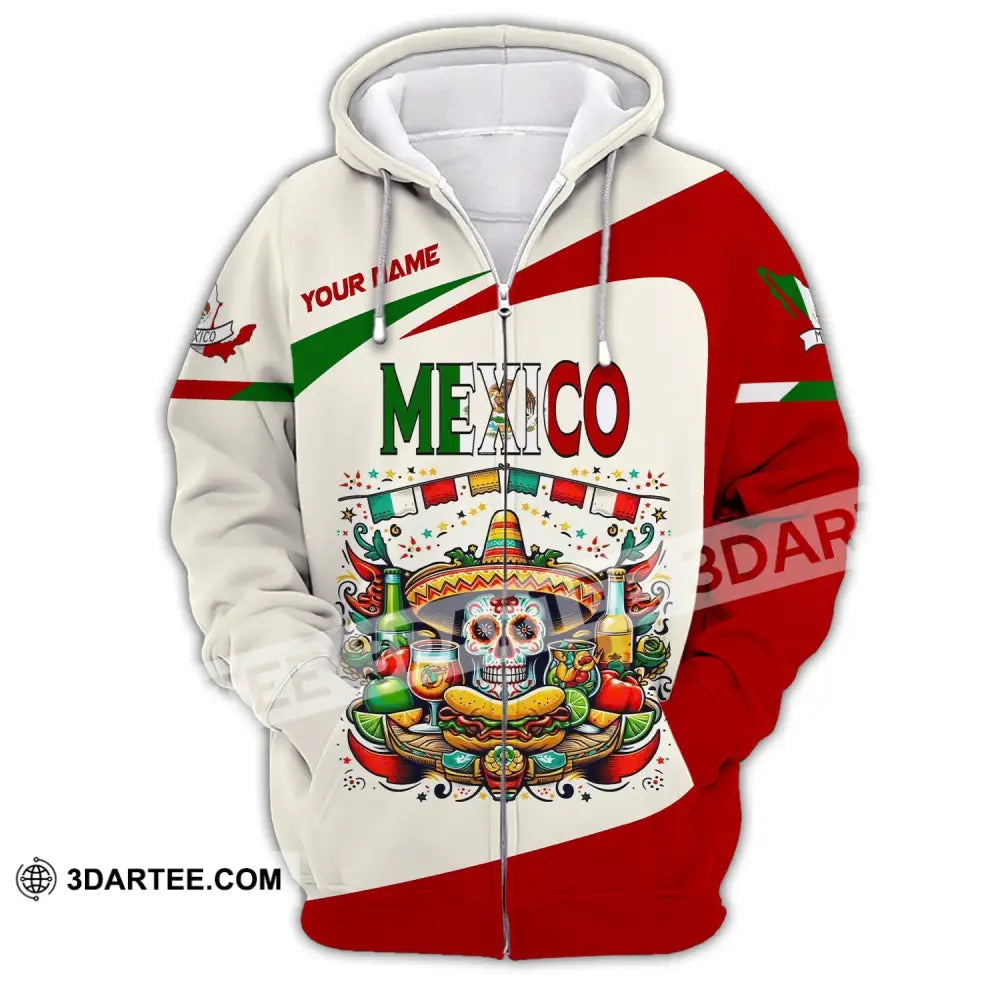 Unisex Shirt Custom Name Mexico Polo Long Sleeve Gift Zipper Hoodie / S T-Shirt