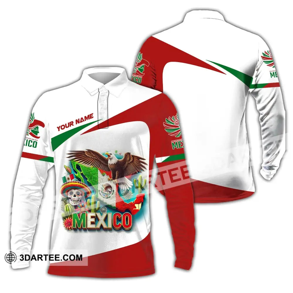 Unisex Shirt Custom Name Mexico Proud Polo Long Sleeve Gift / S T-Shirt