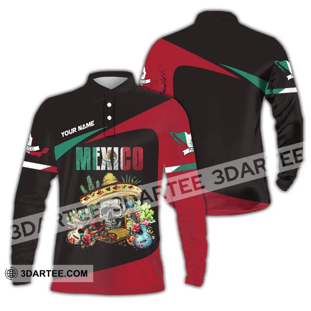 Unisex Shirt Custom Name Mexico Proud Polo Long Sleeve Gift / S T-Shirt