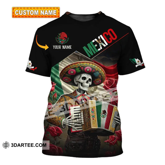 Unisex Shirt - Custom Name Mexico Skull T-Shirt