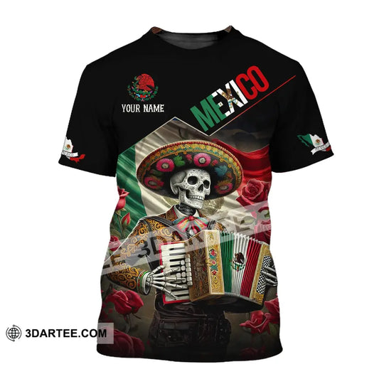 Unisex Shirt - Custom Name Mexico Skull T-Shirt / S T-Shirt