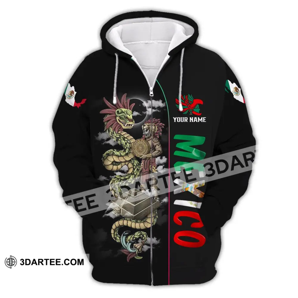 Unisex Shirt - Custom Name Mexico Zipper Hoodie / S T-Shirt