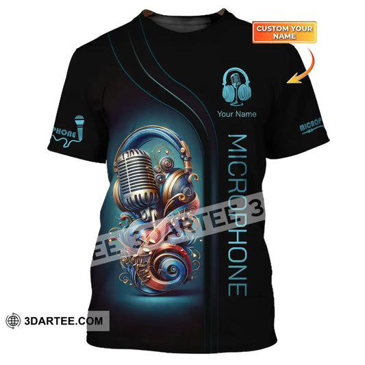 Unisex Shirt Custom Name Microphone Hoodie Polo Mic T-Shirt