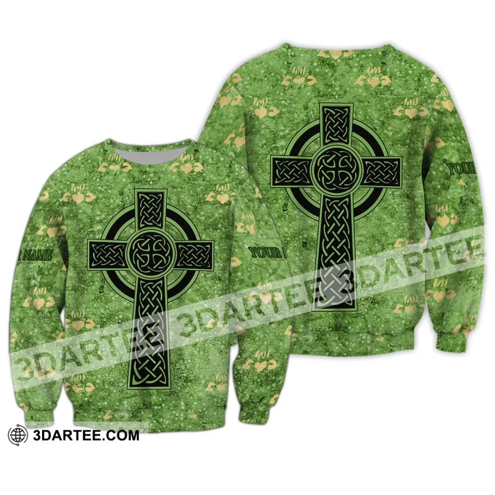 Unisex Shirt - Custom Name Mini Heart Patrick’s Day Gift Happy Saint Long Sleeve / S T-Shirt