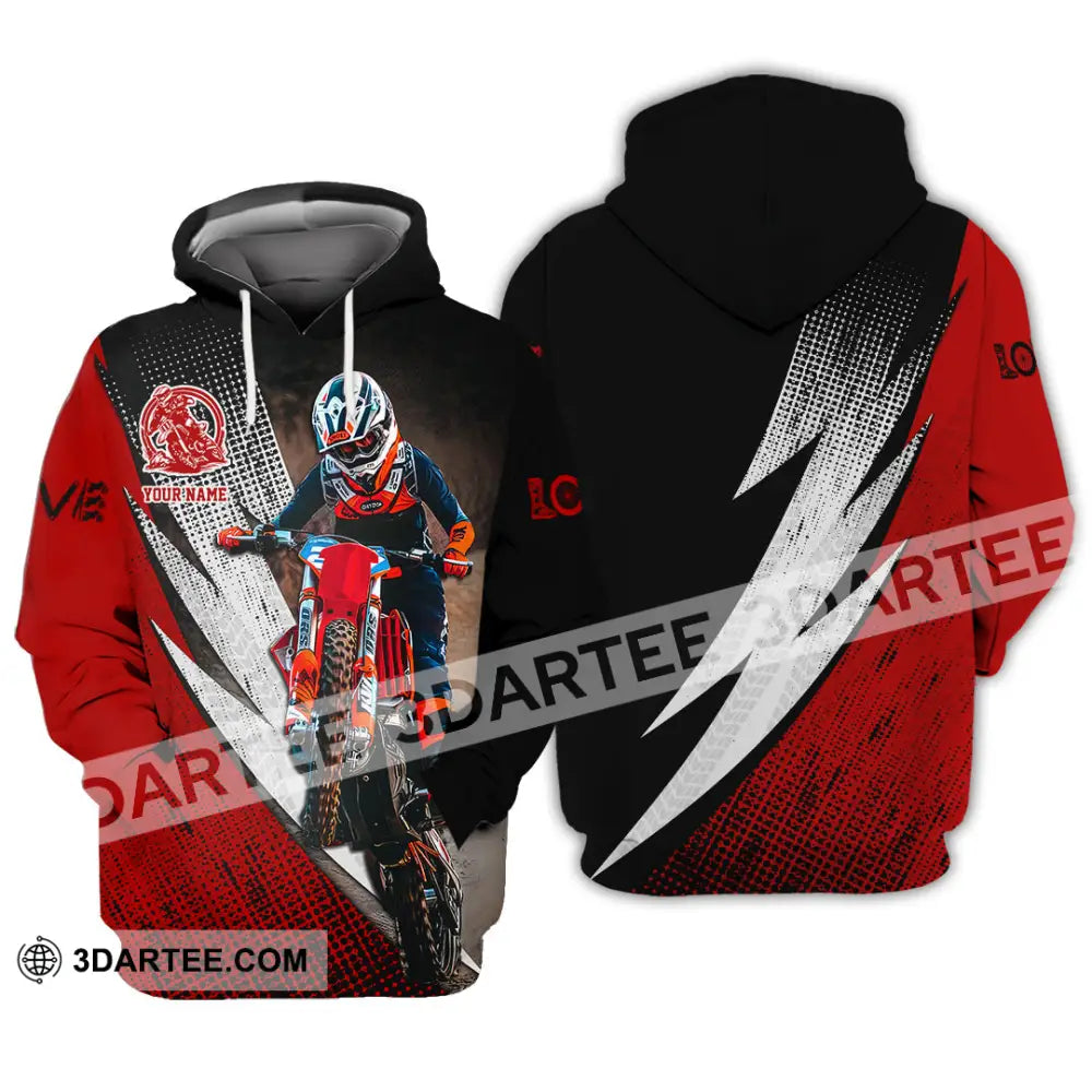 Unisex Shirt - Custom Name Motobike For Player Love Hoodie / S T-Shirt