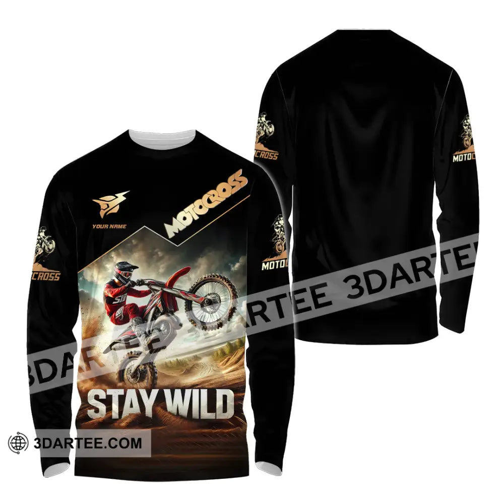 Unisex Shirt Custom Name Motocross Polo Long Sleeve / S T-Shirt