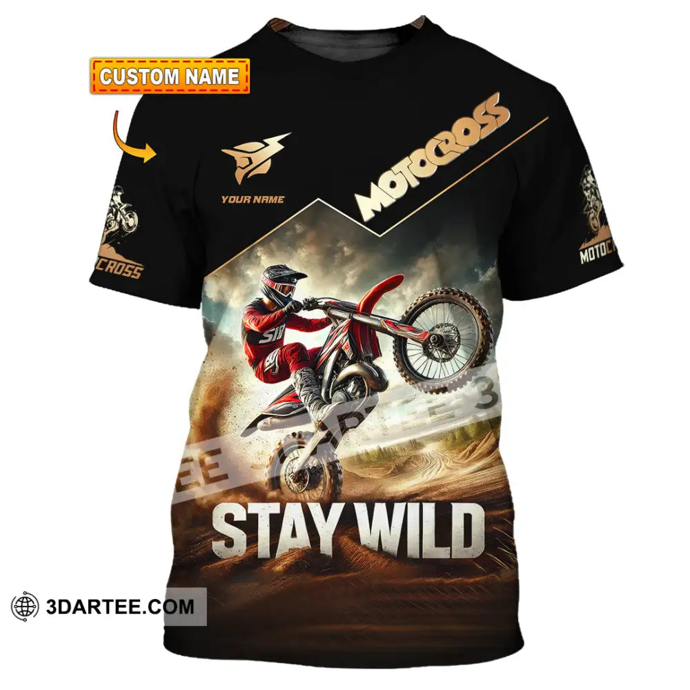 Unisex Shirt Custom Name Motocross Polo Long Sleeve T-Shirt