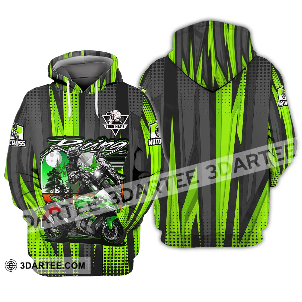 Unisex Shirt - Custom Name Motocross Racing Check Hoodie / S T-Shirt