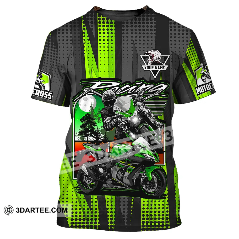 Unisex Shirt - Custom Name Motocross Racing Check T-Shirt / S T-Shirt