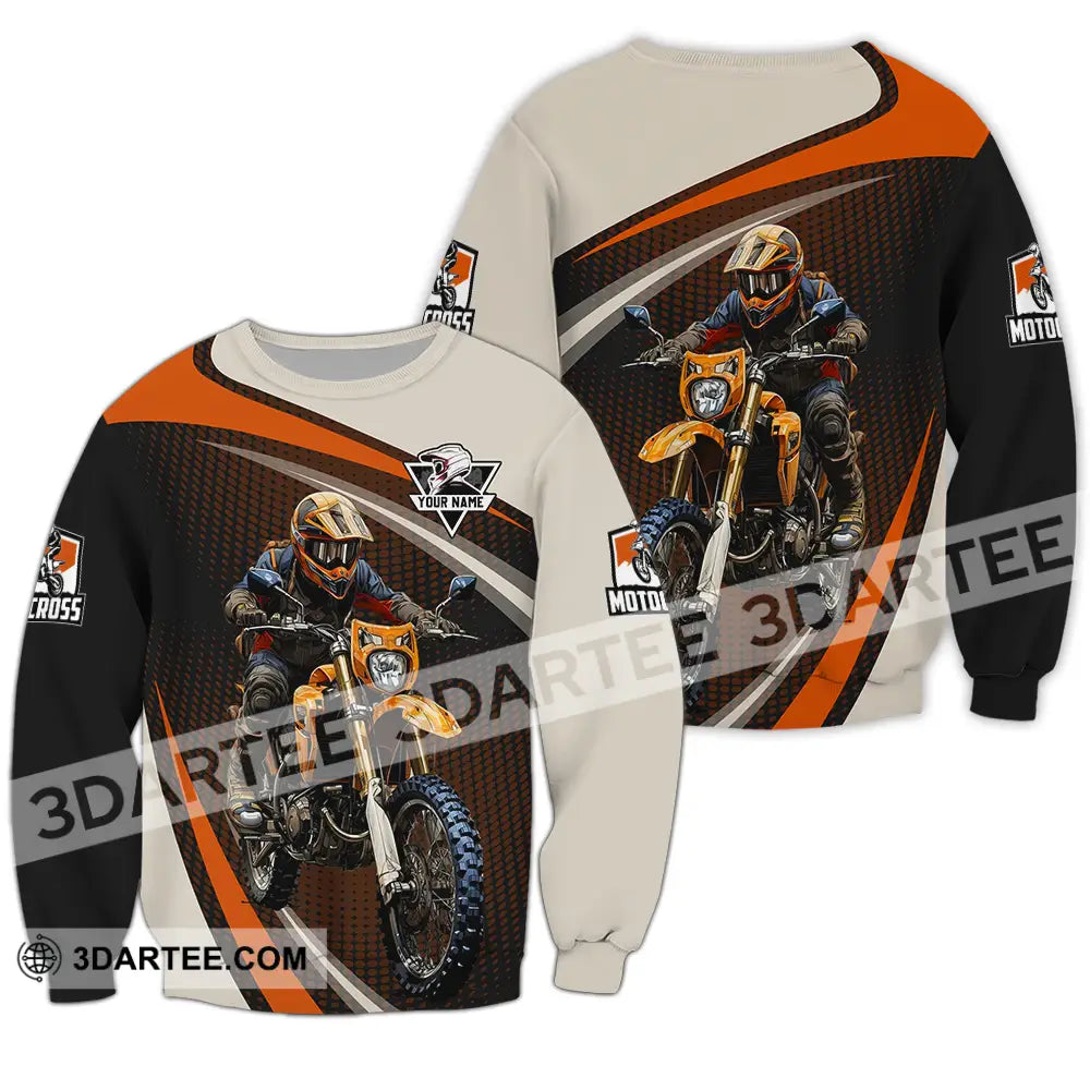 Unisex Shirt - Custom Name Motocross Racing Player Long Sleeve / S T-Shirt