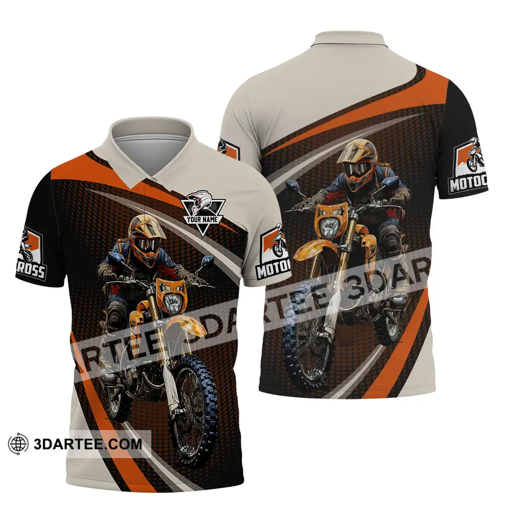 Unisex Shirt - Custom Name Motocross Racing Player Polo / S T-Shirt